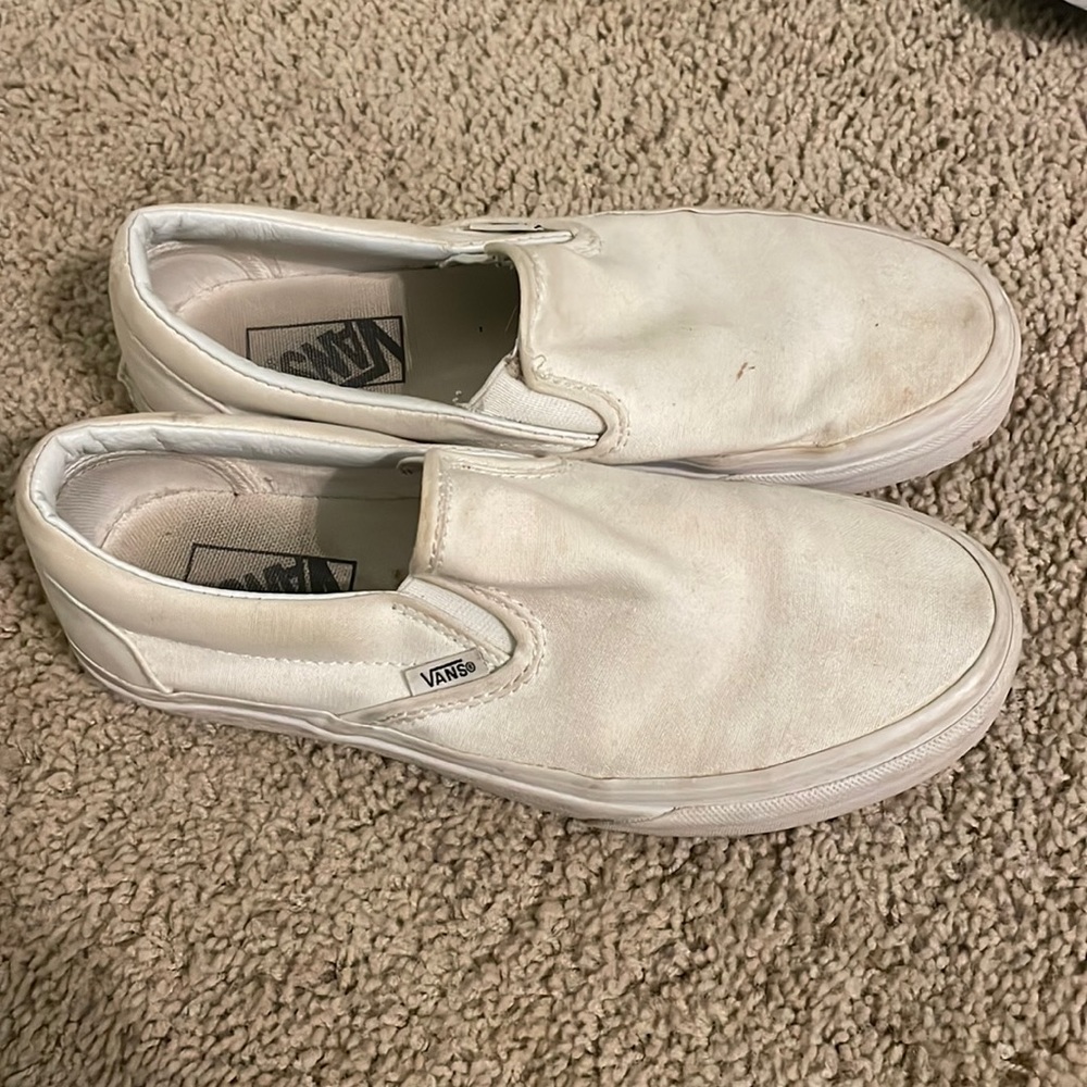 white VANS slip on shoes !